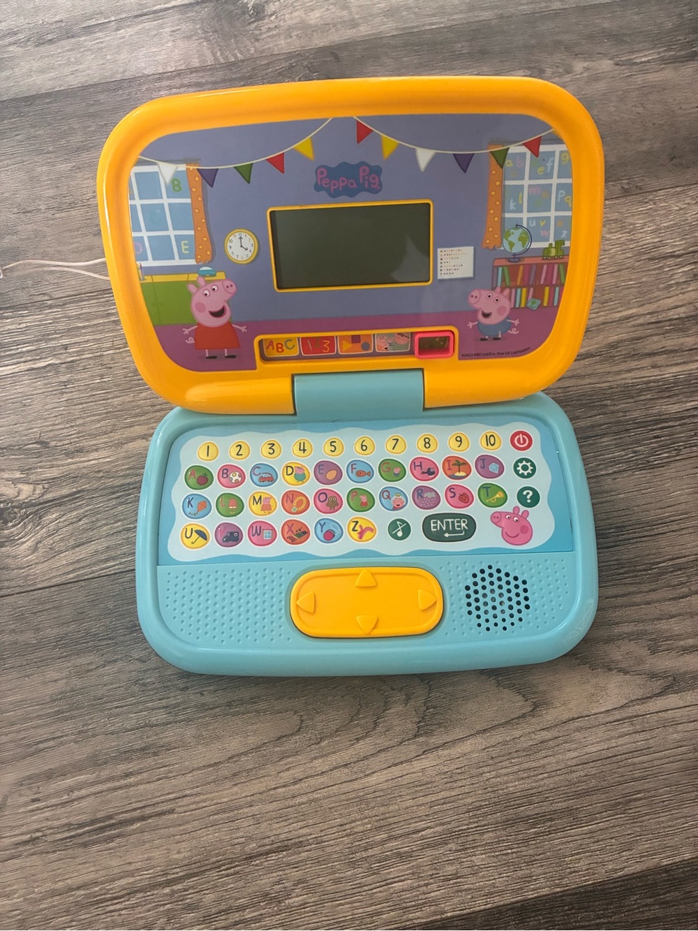 Peppa Pig Blue and Yellow Learning Laptop Toy